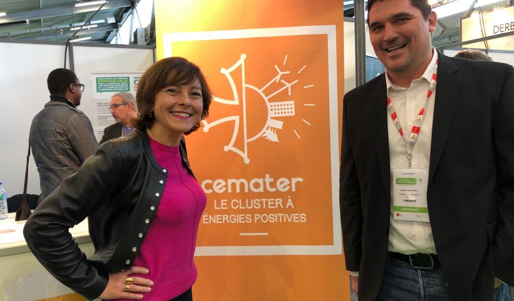 Carole Delga, présidente de la Région Occitanie, et Stéphane Bozzarelli, président du Cluster CEMATER - Crédit : JD / LMDP