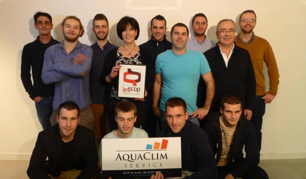 Légende : l’équipe d’Aquclim Service est composée de 13 salariés. Crédits photos : Aquaclim Service