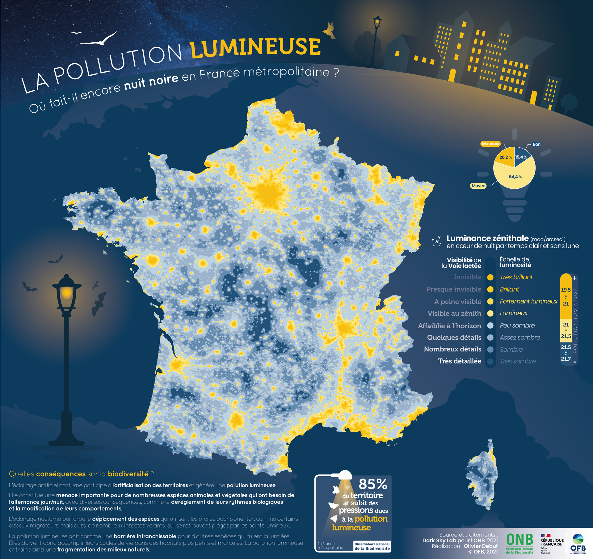Cartographie pollution lumineuse