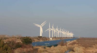 Les 25 éoliennes de Port-Saint-Louis, situées à l’embouchure du Rhône, totalisent une puissance de 20 mégawatts, couvrant les besoins en électricité de près de 21 000 foyers (hors chauffage). Le projet initial prévoyait une seconde tranche de 11 éoliennes supplémentaires, mais a été abandonné.© Anne-Marie Gallimard-Jimenez