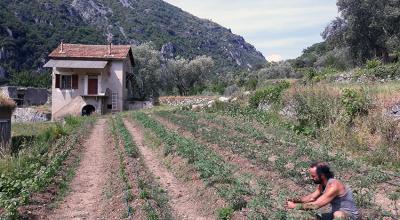 Emmaüs Roya, c'est près de 5000 m2 exploités par 6 compagnons, dont Cédric Herrou. Photo : Emmaüs Roya