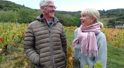 À Blacé, face au Mont Brouilly, les vignes de Sylvère Trichard s’étendent sur 8,5 hectares (crédit : Emmanuelle Berne)