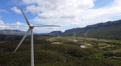 Parc éolien « El Singla », sur les communes de Prugnanes et Saint-Paul-de-Fenouillet, dans les Pyrénées-Orientales. DR