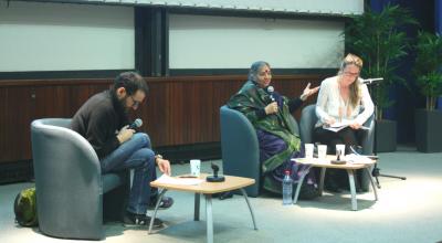 Vandana Shiva en conférence à la Faculté des Sciences de Montpellier. - Crédit : F. Delotte