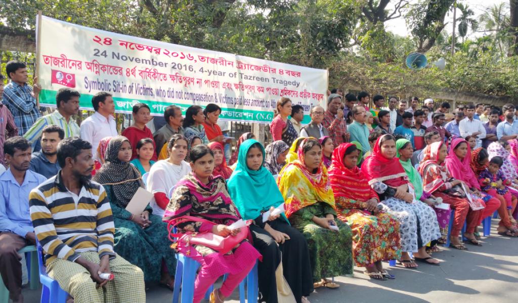 Sitting des survivantes du Rana Plaza