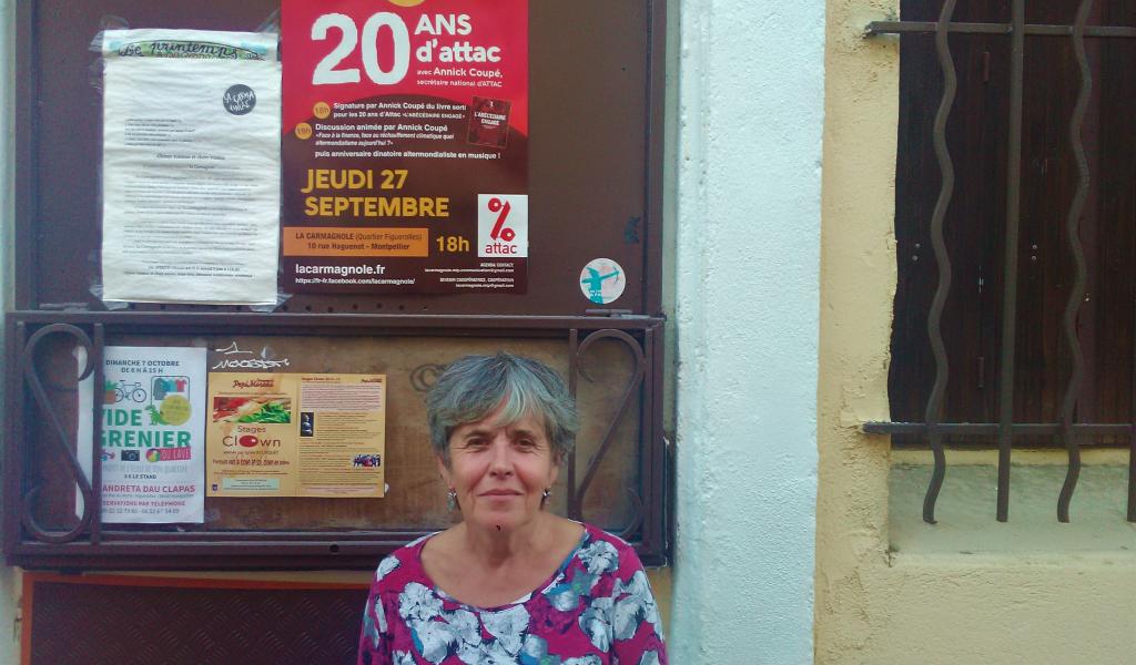 Annick Coupé, secrétaire générale d'Attac, à Montpellier, le 27 septembre dernier - FD